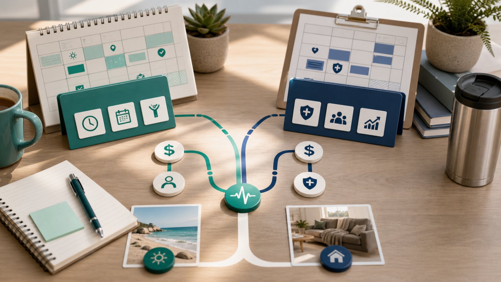 Two connected scheduling paths comparing flexible per diem work with stable staff work.